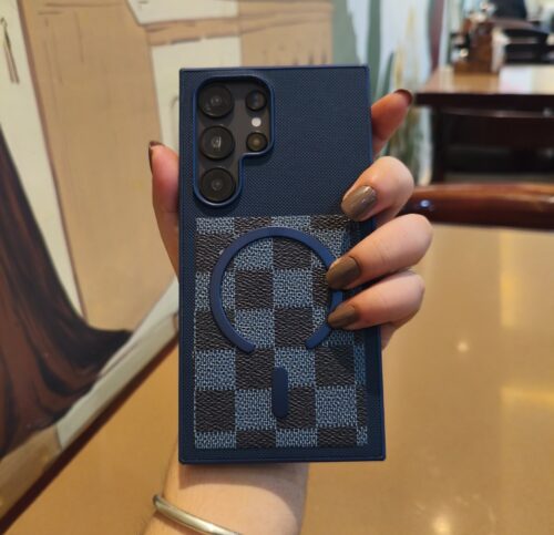 Blue Check Mag Case For Samsung phone Series (Inside Microfiber) photo review
