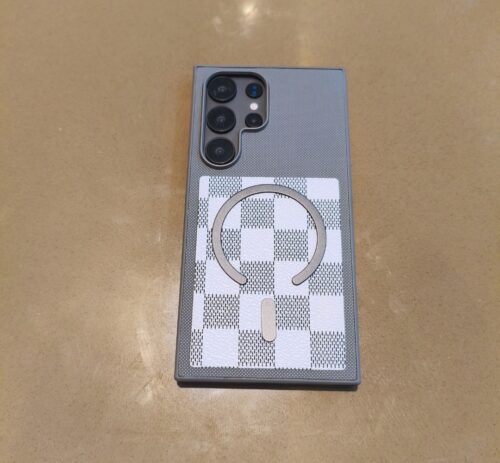 Grey Check Mag Case For Samsung phone Series (Inside Microfiber) photo review