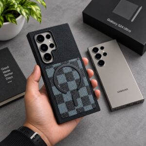 BlackCheck Mag Case For Samsung phone Series (Inside Microfiber)
