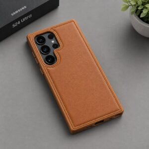 Brown Heritage Leather Case For Samsung phone Series (Inside Microfiber)